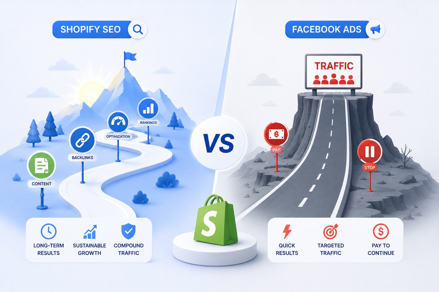 SEO vs Facebook Ads comparison