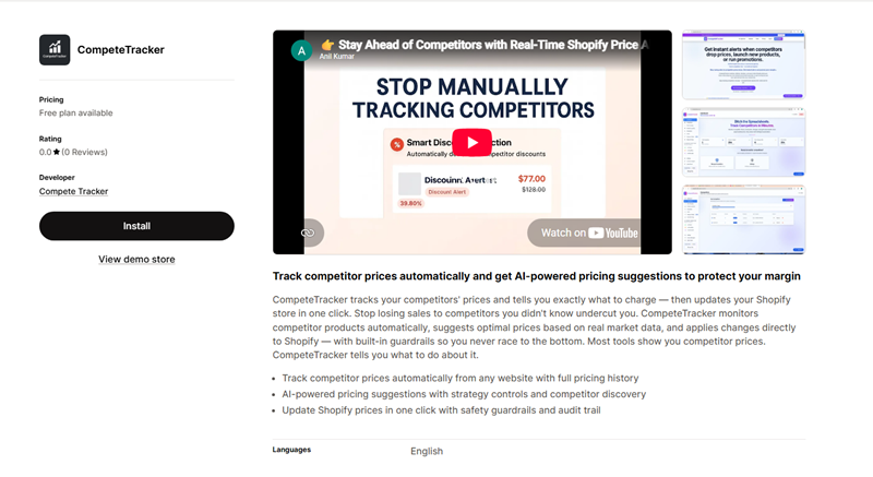 CompeteTracker shopify app